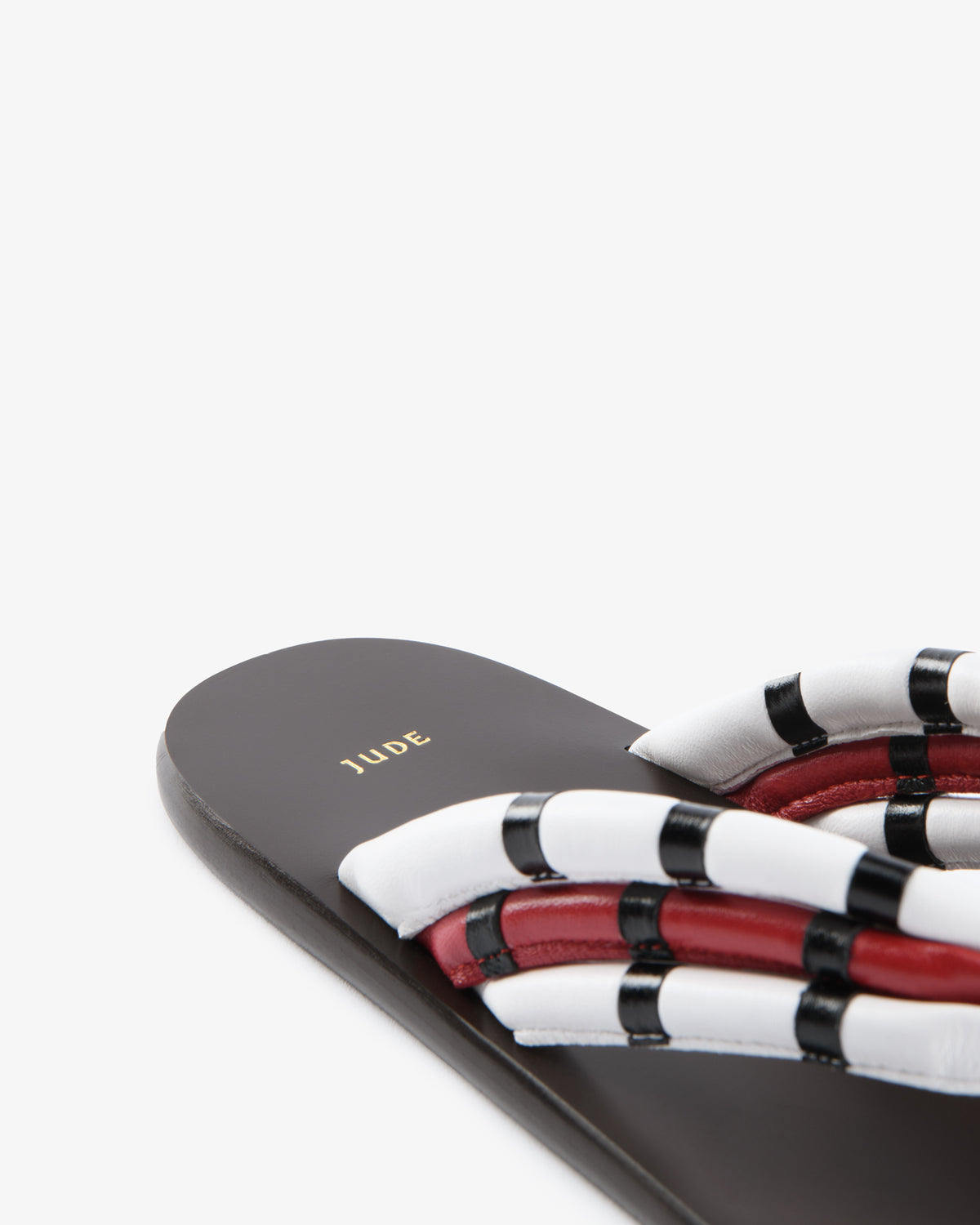 Path Flat Red and White Leather