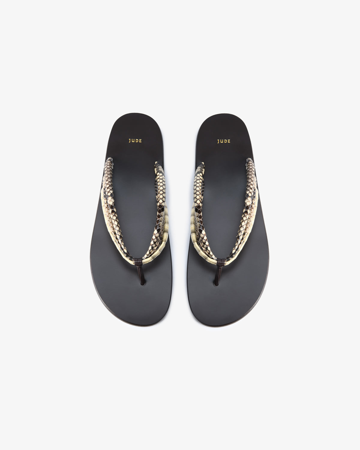 Path Flat Sand Python Leather