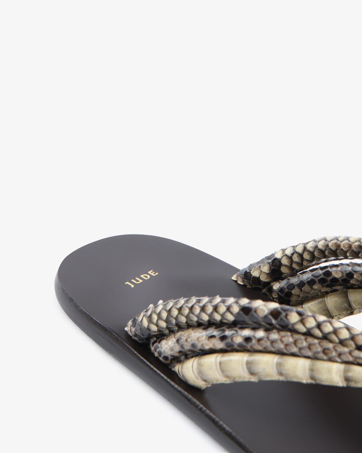 Path Flat Sand Python Leather