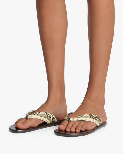 Path Flat Sand Python Leather