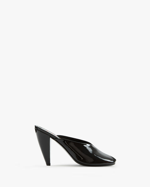 Paw Mule in Black Patent Leather