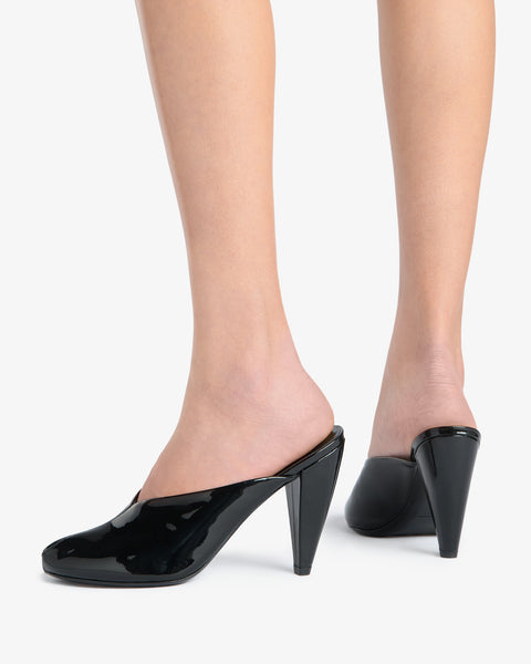 Paw Mule in Black Patent Leather
