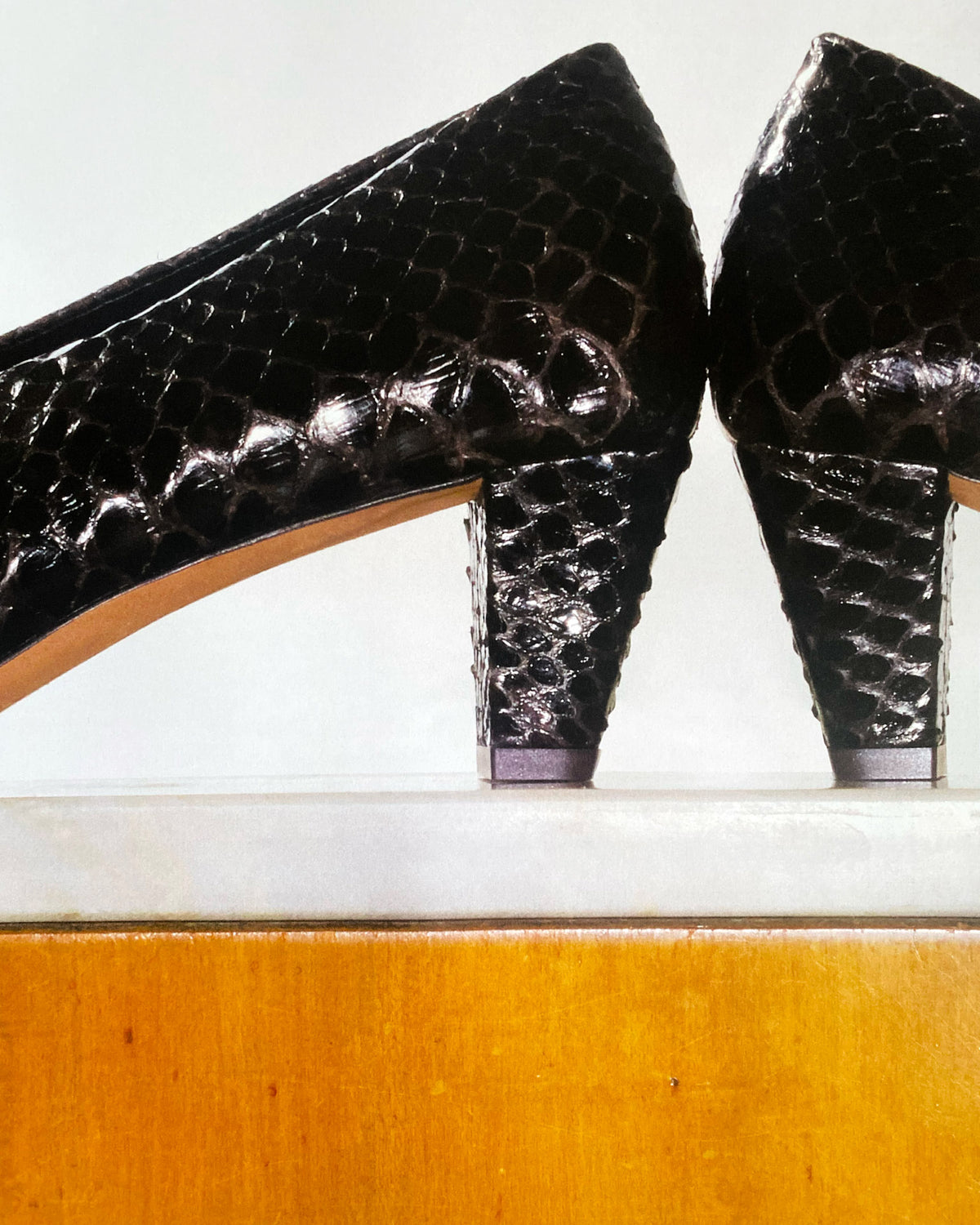 Bonnie Pump Espresso Python Leather