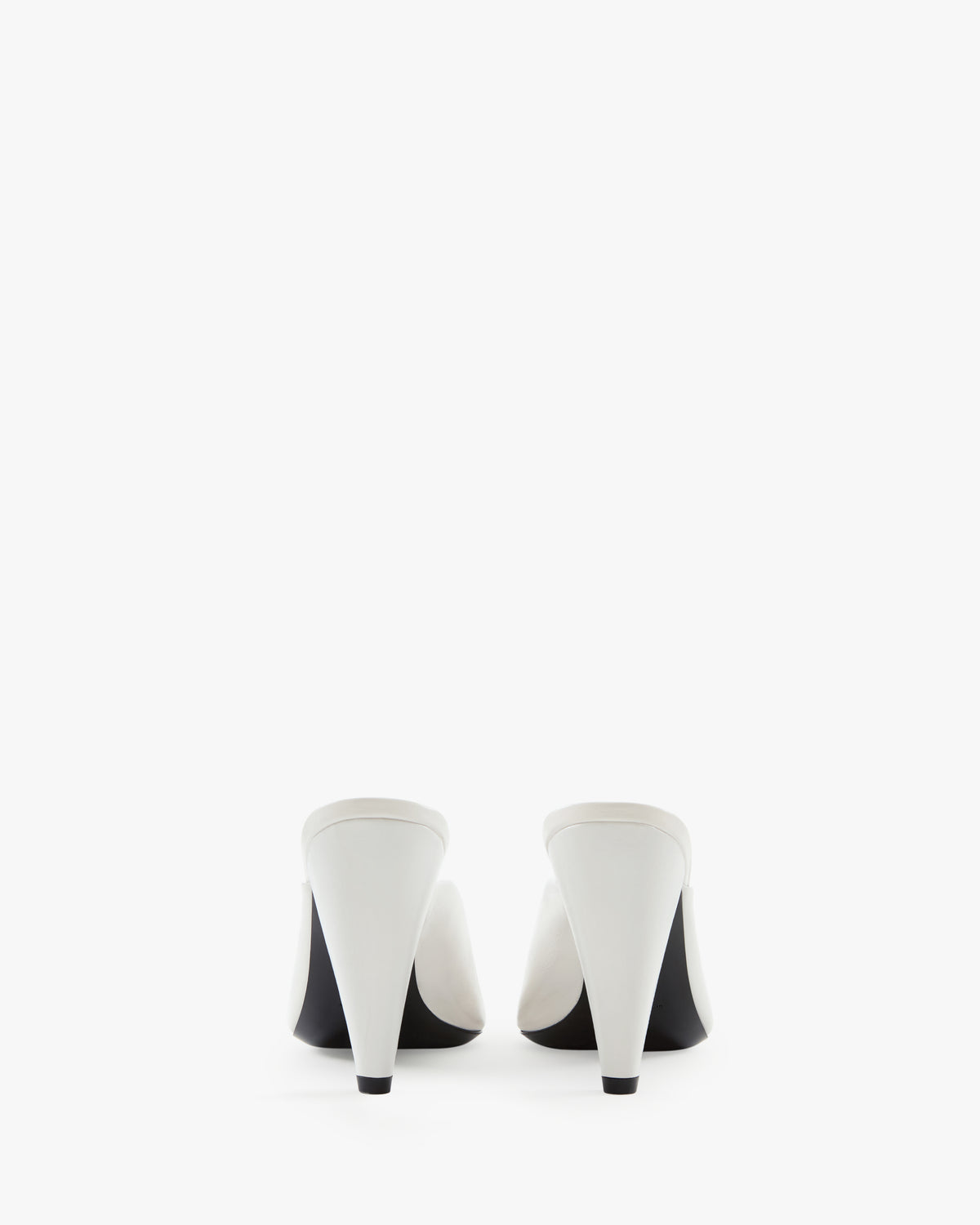 Paw Mule in White Leather