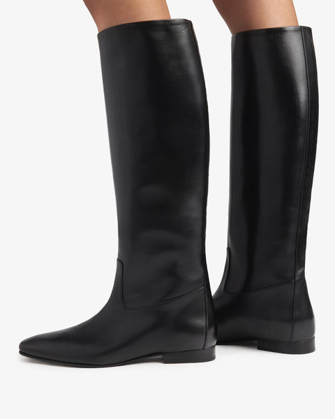 Ride Knee Boot Black Leather