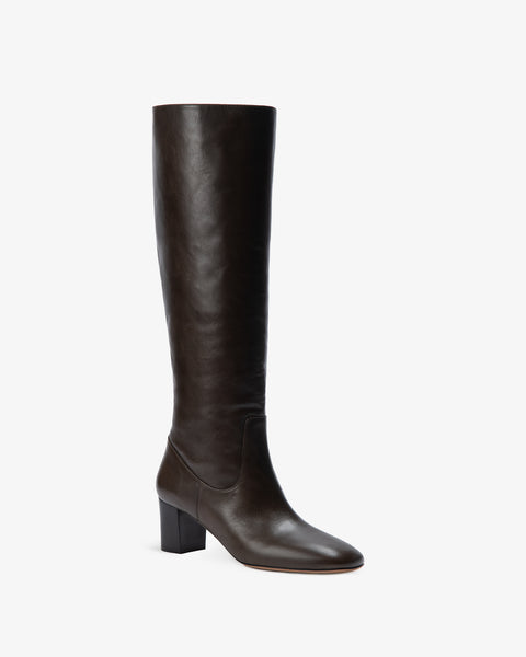 rook knee boot in mocha leather - Second Image