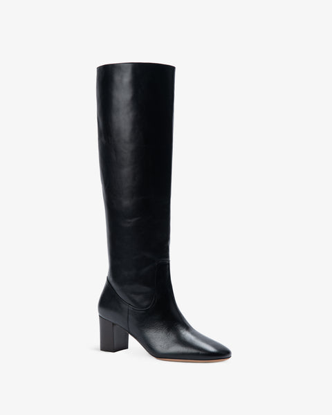 rook knee boot in black leather - Second Image