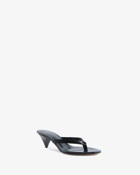 Rooty Sandal Black Leather