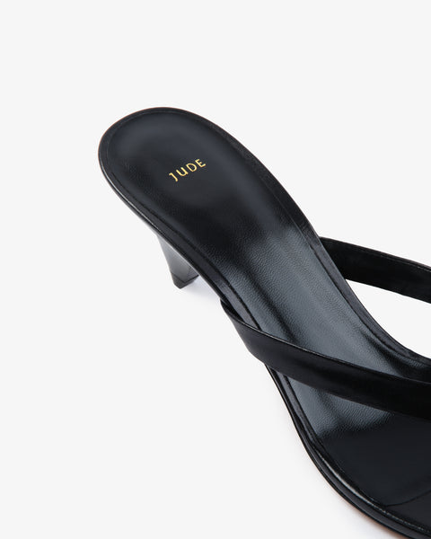 Rooty Sandal Black Leather