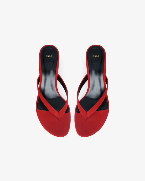 Rooty Sandal Red Nubuck Leather