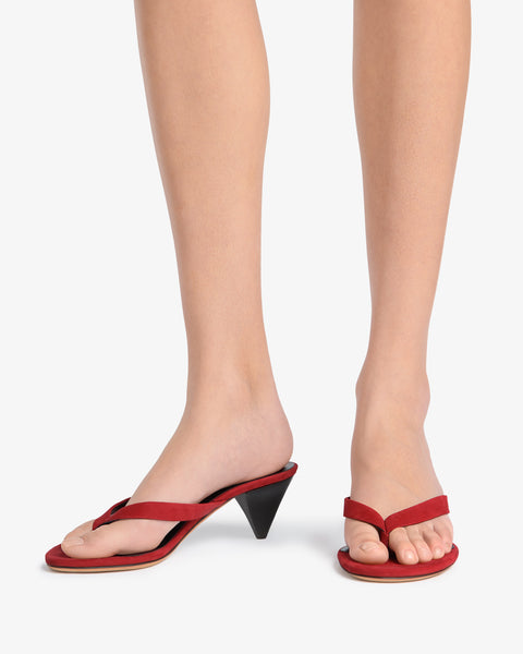 Rooty Sandal Red Nubuck Leather