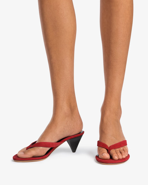 Rooty Sandal Red Nubuck Leather