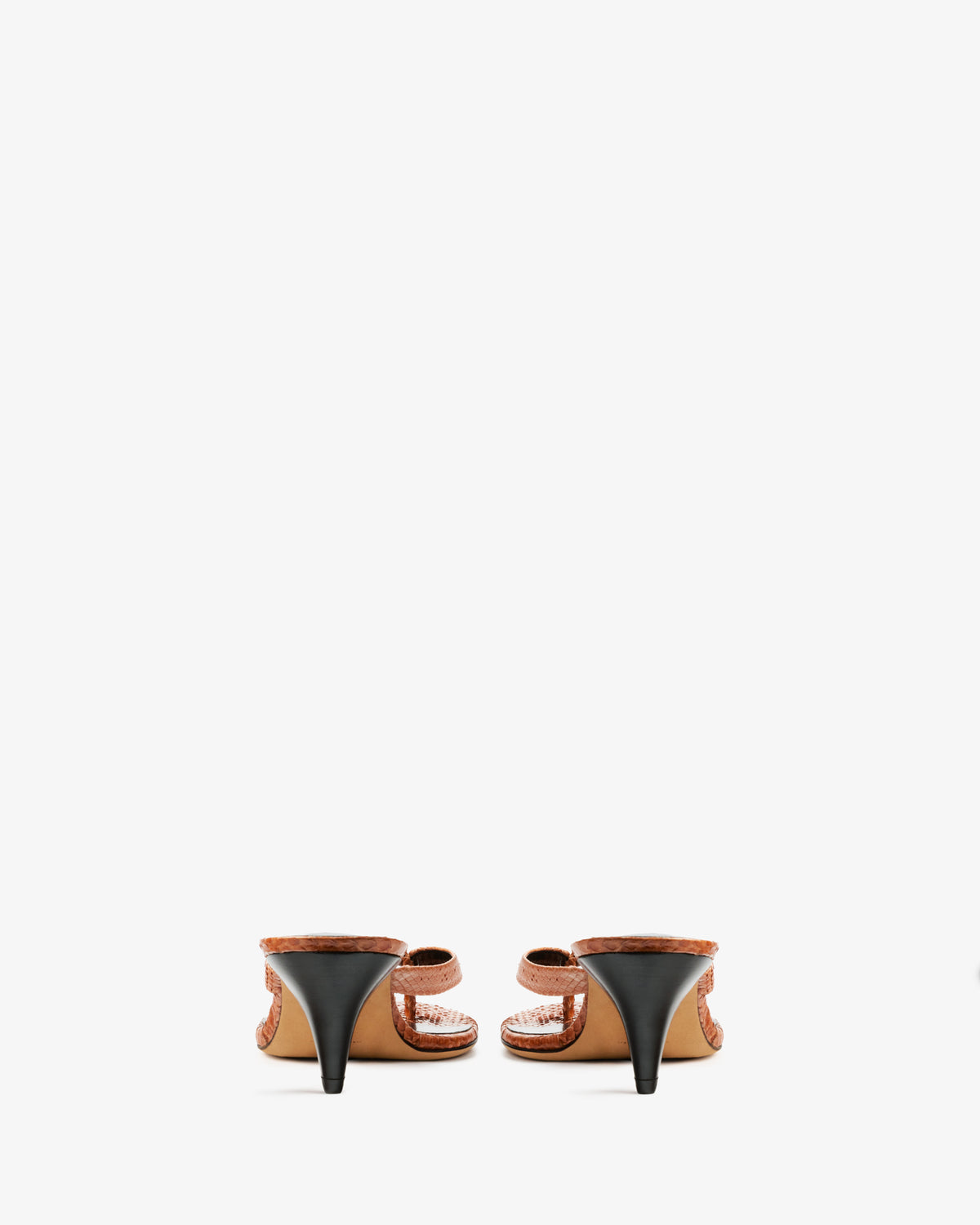 Rooty Sandal Tan Python Leather