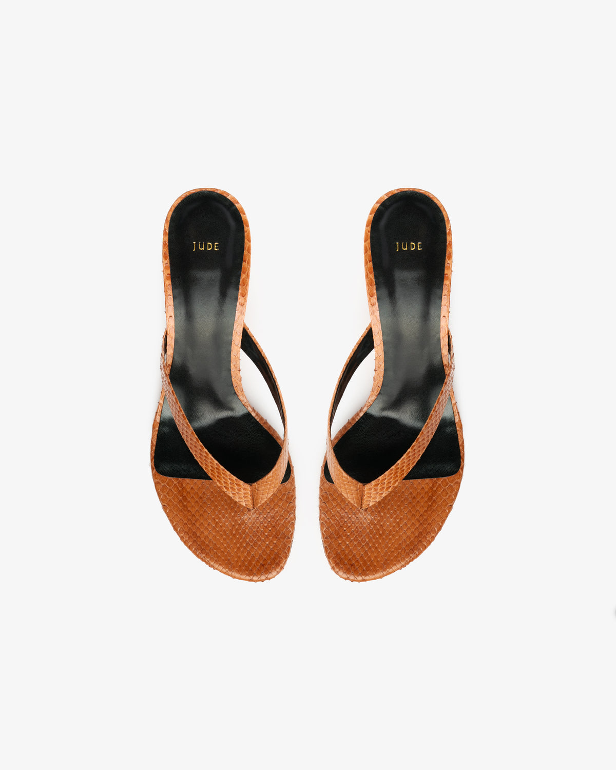 Rooty Sandal Tan Python Leather
