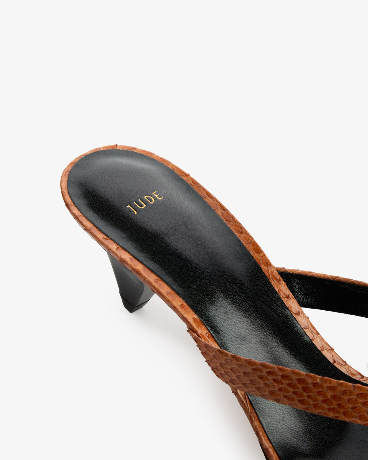 Rooty Sandal Tan Python Leather