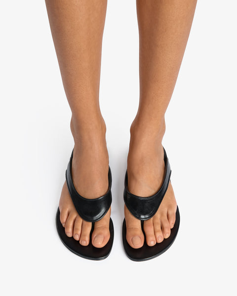 Rue Sandal Black Leather