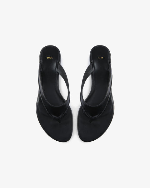 Rue Sandal Black Leather