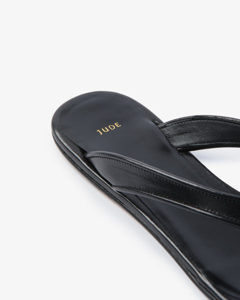 Rue Sandal Black Leather