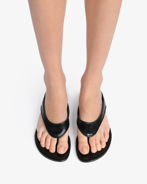 Rue Sandal Black Leather