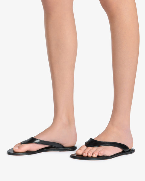 Rue Sandal Black Leather