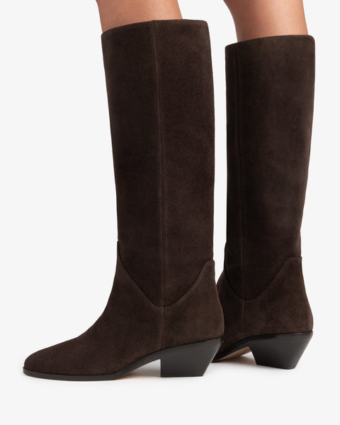 Saga Boot in Mocha Suede Leather