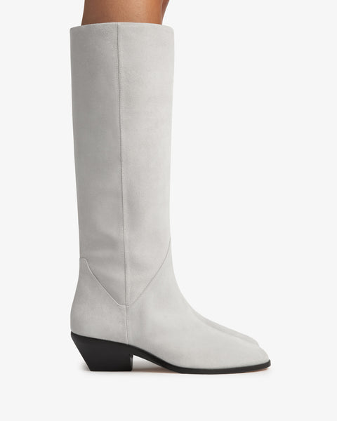 Saga Boot in White Suede Leather