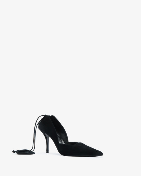 Scoop Pump Black Suede Leather