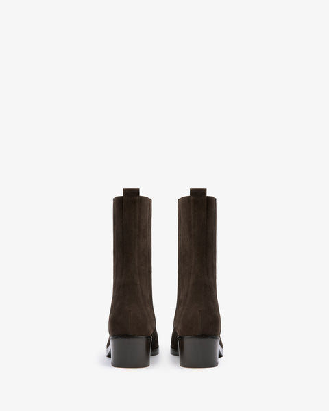 Smoke Ankle Boot Brown Suede Leather