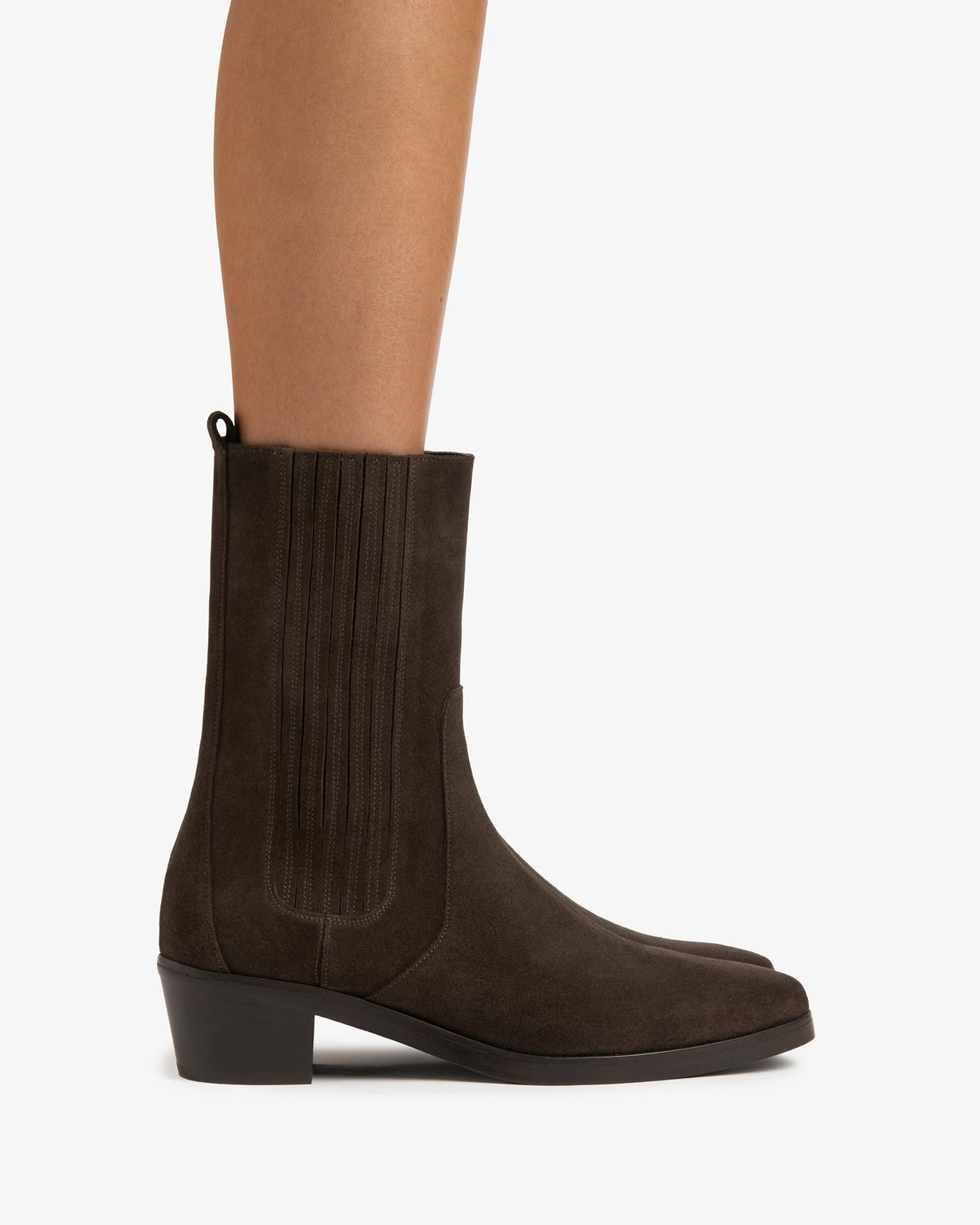 Smoke Ankle Boot Brown Suede Leather