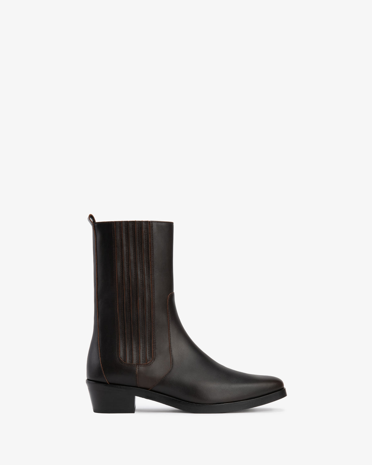Smoke Ankle Boot Dark Brown Leather