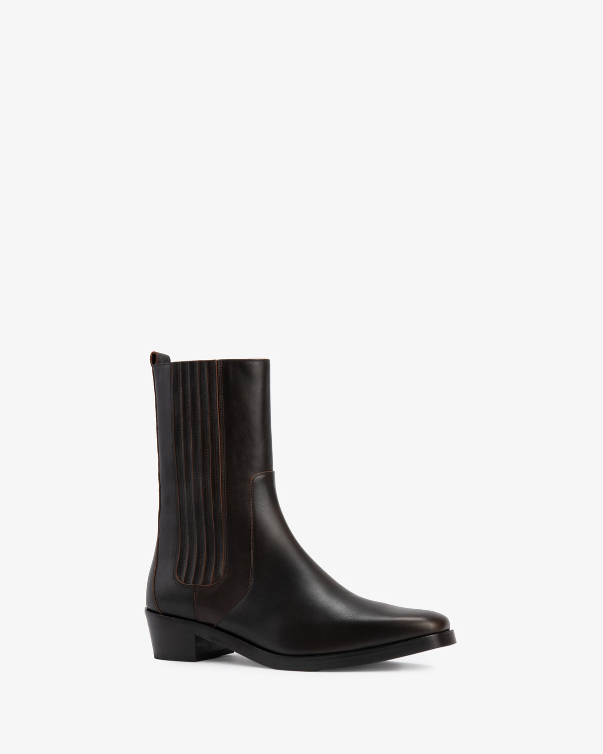 Smoke Ankle Boot Dark Brown Leather