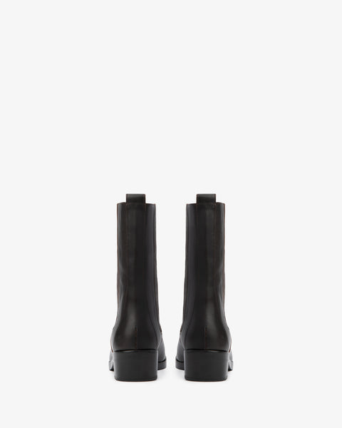 Smoke Ankle Boot Dark Brown Leather