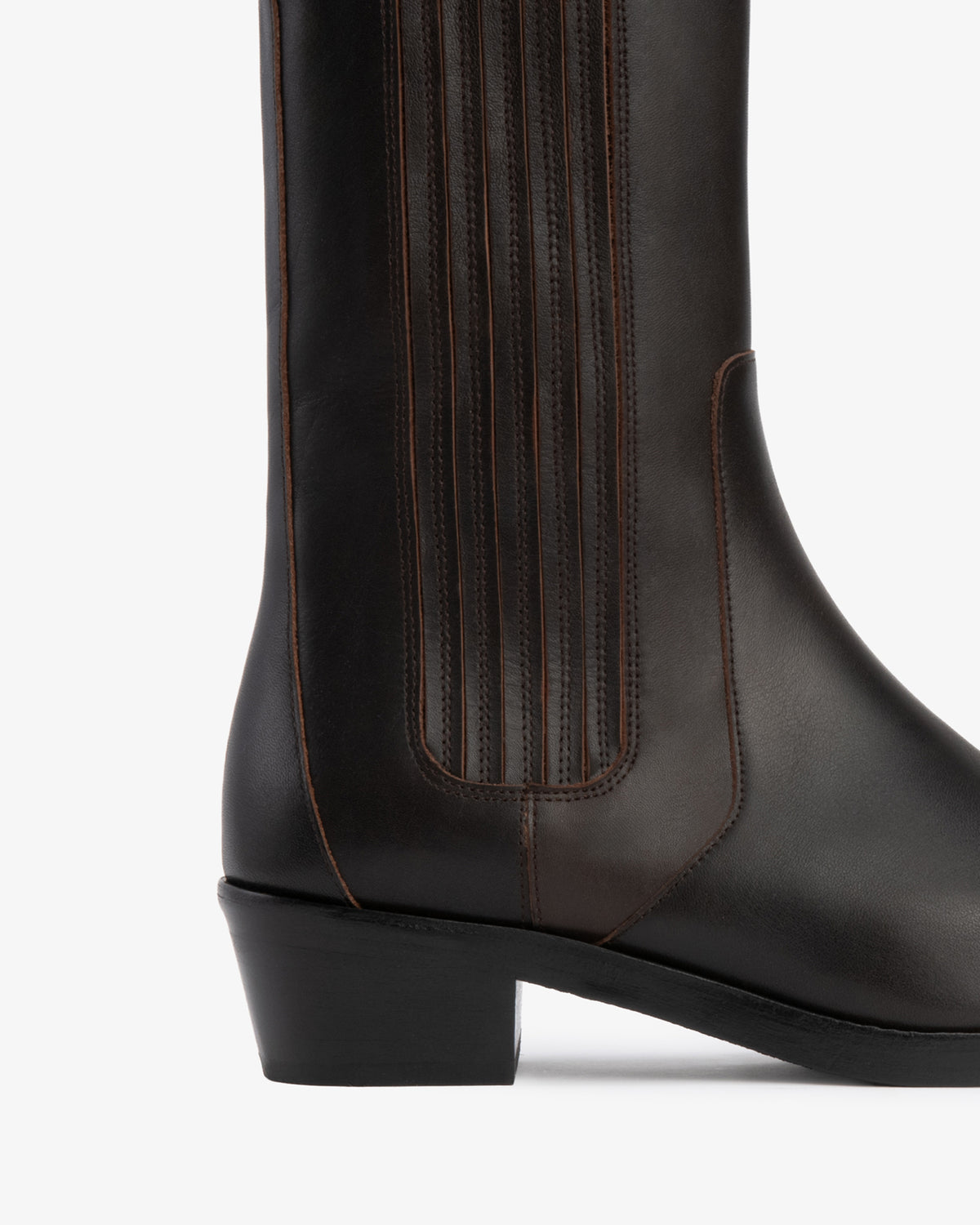 Smoke Ankle Boot Dark Brown Leather