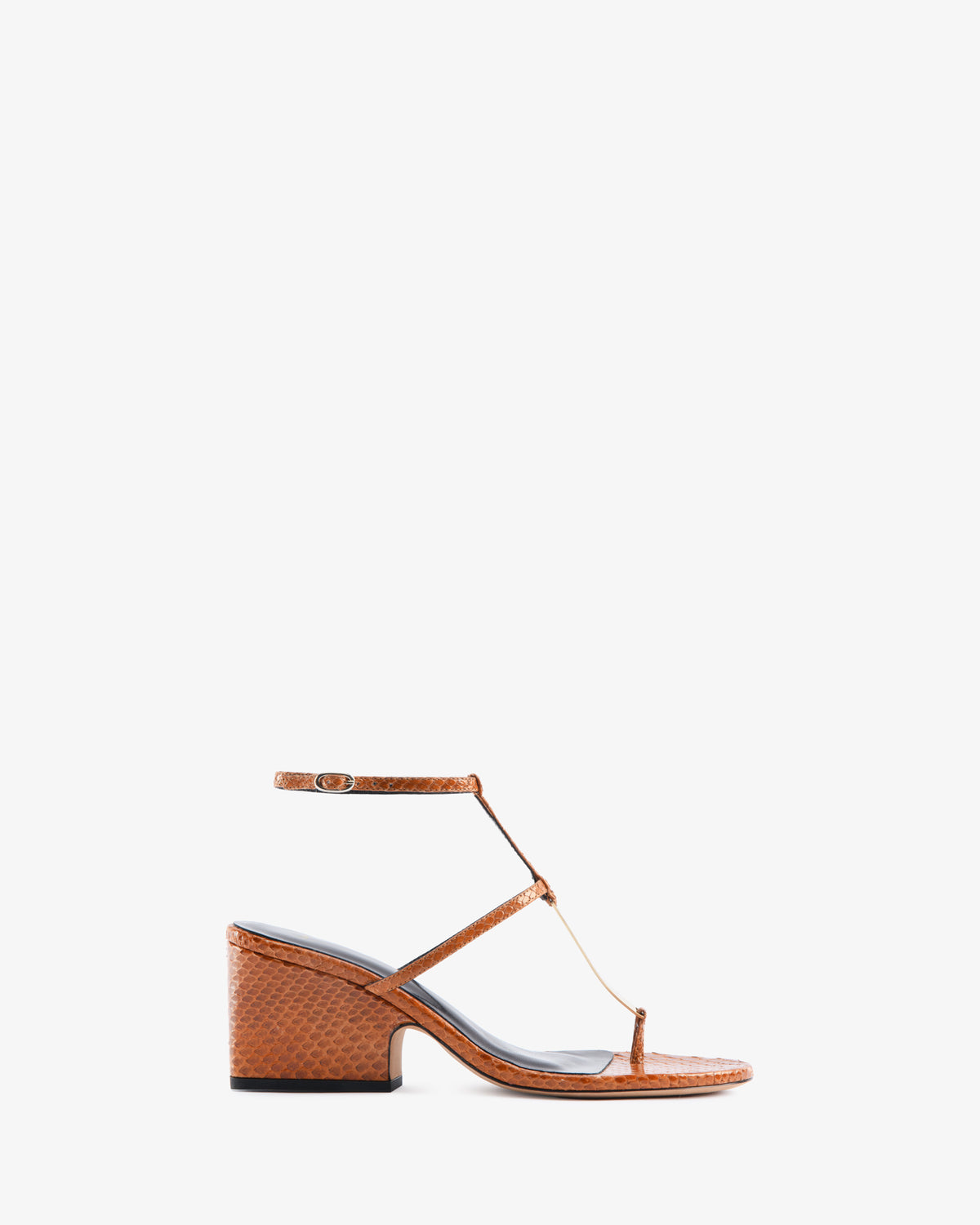 Solo Sandal Tan Python Leather