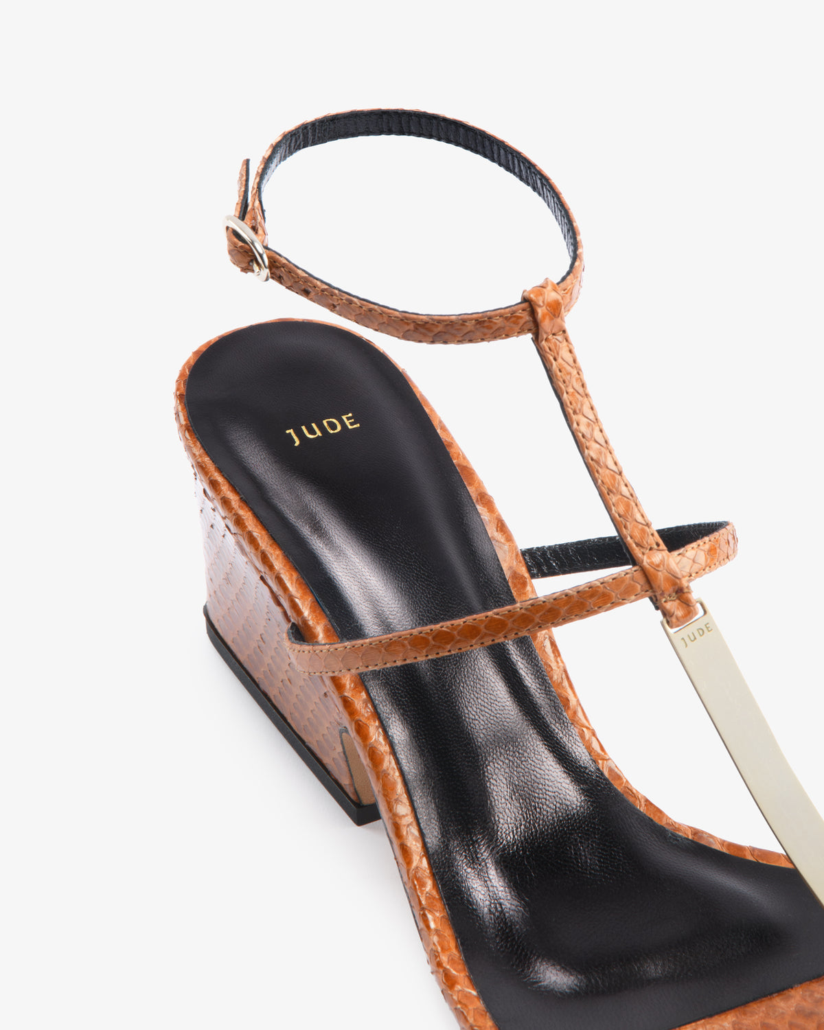 Solo Sandal Tan Python Leather