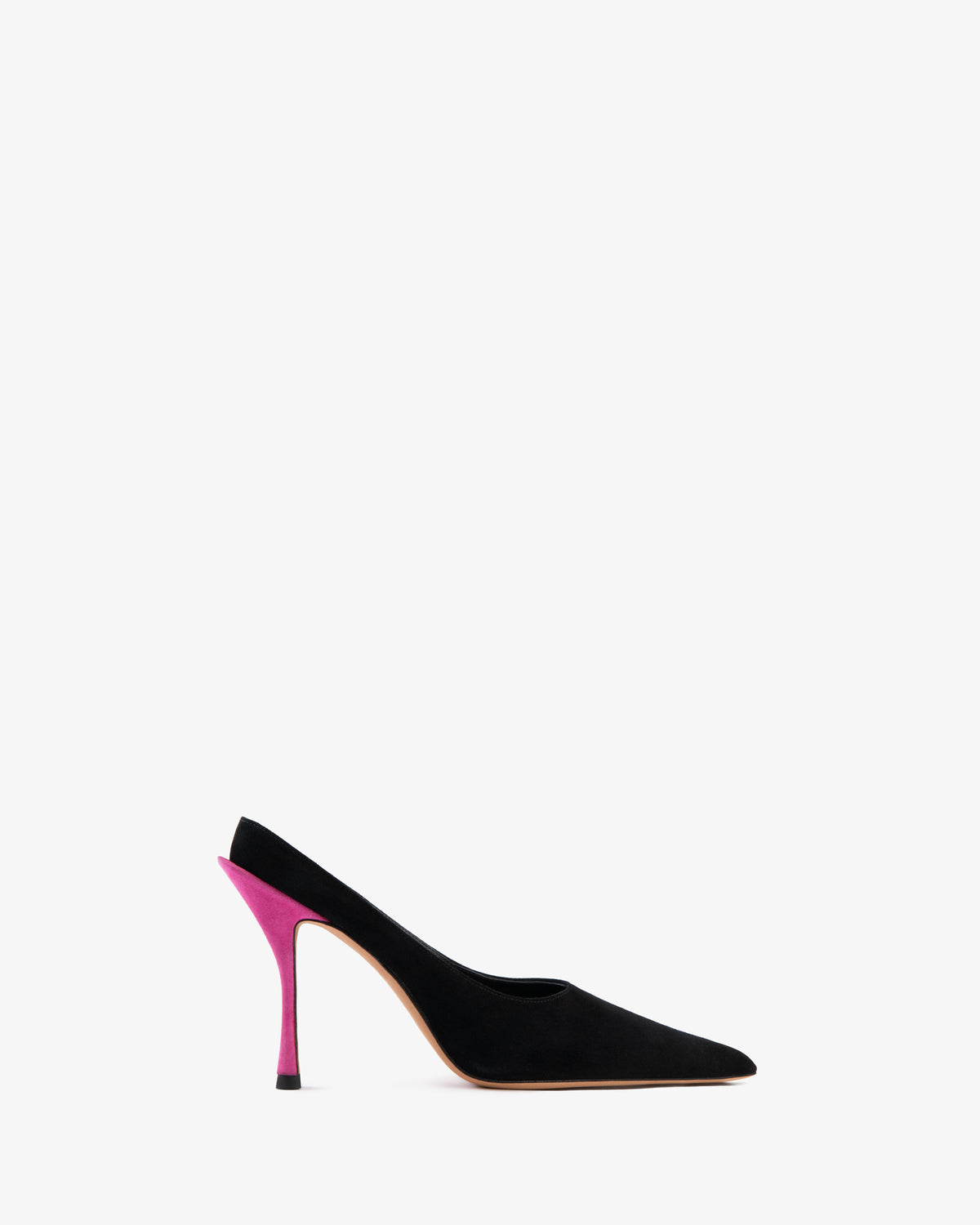 Strike Pump Black And Hot Pink Suede