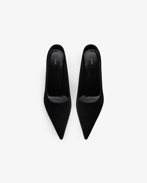 Strike Pump Black And Hot Pink Suede