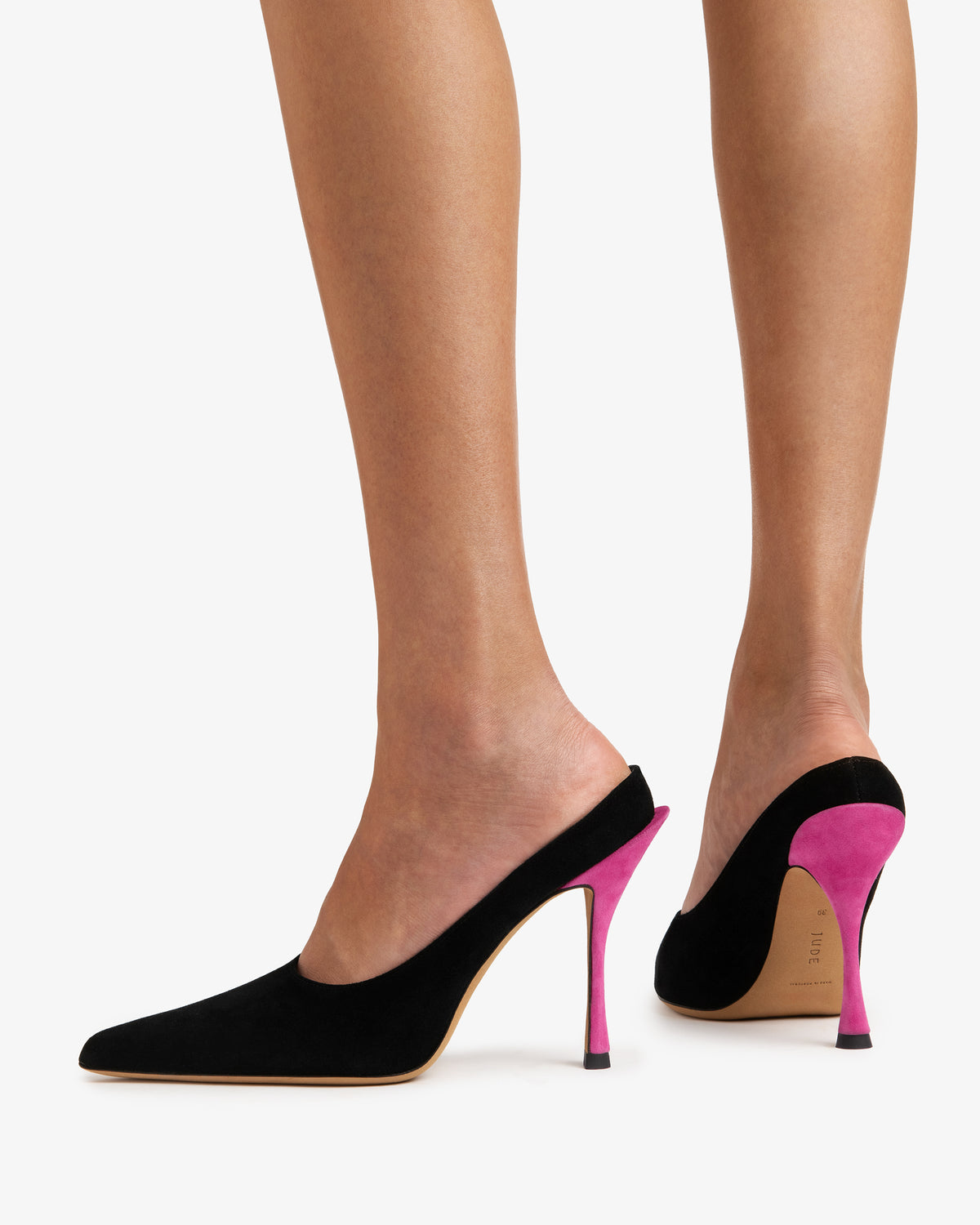Strike Pump Black And Hot Pink Suede