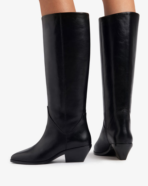 Saga Boot in Black Leather