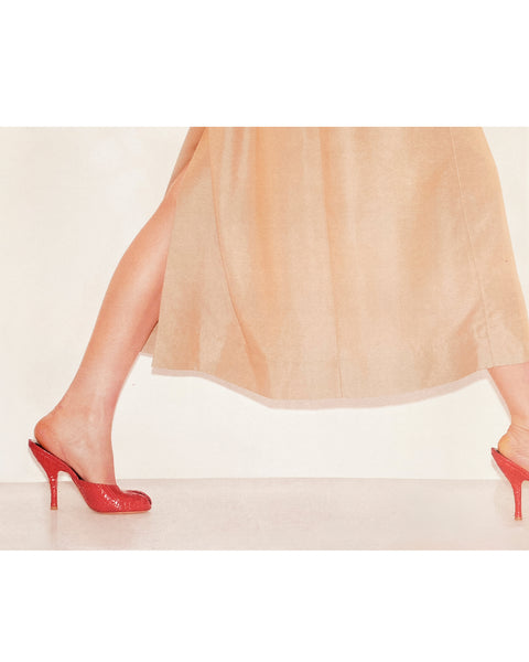 Date Mule Red Python Leather - Second Image