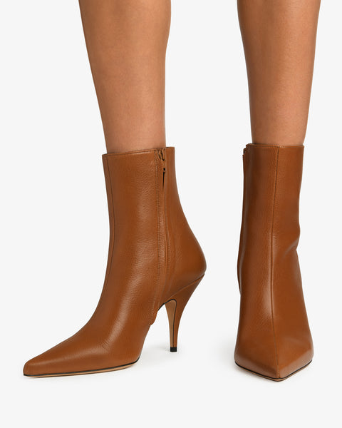 Theresa Ankle Boot Tan Grained Leather