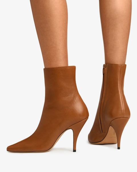 Theresa Ankle Boot Tan Grained Leather