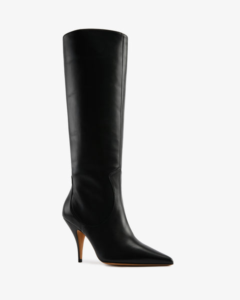 Theresa Knee Boot Black Nappa Leather