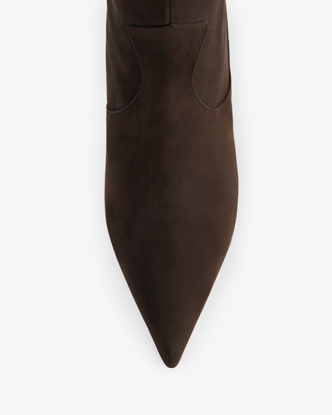 Theresa Knee Boot Brown Nubuck Leather