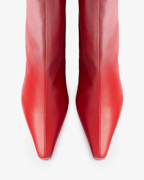 Cave Knee Boot in Red Leather