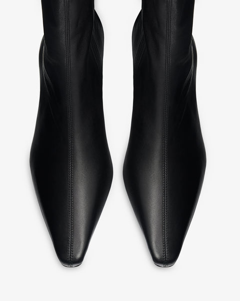 Cave Ankle Boot in Black Stretch Leather