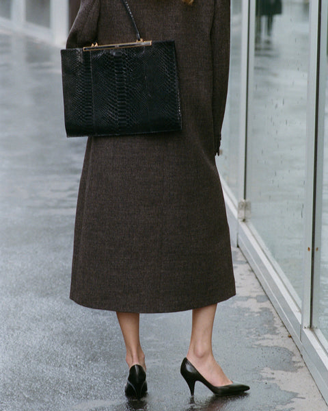 Gaia Bag Black Python Leather