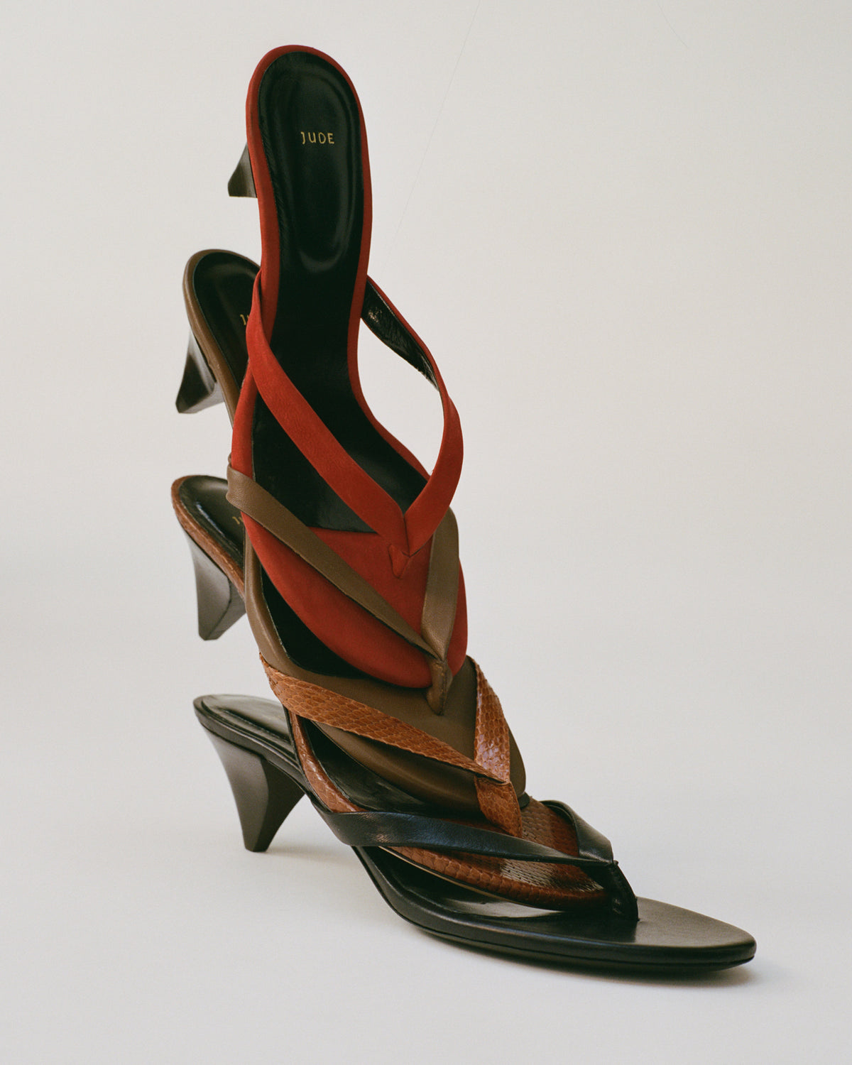 Rooty Sandal Black Leather