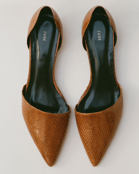 Pirrie Pump Tan Python Leather