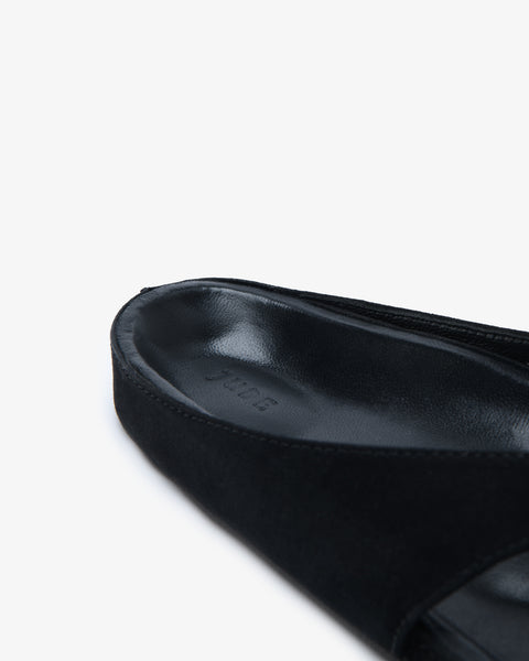 Yaga Flat Black Suede Leather